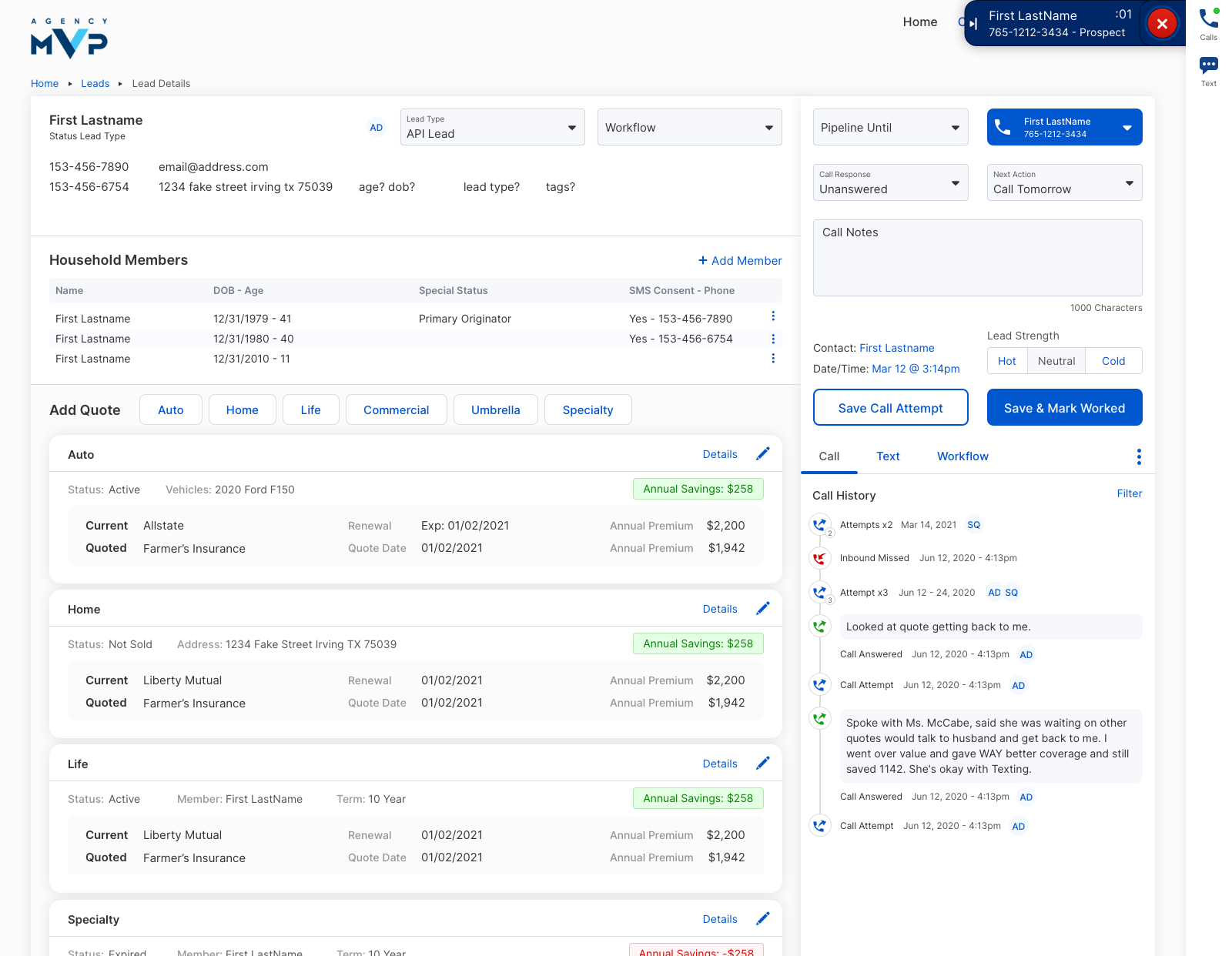option for the quoting process