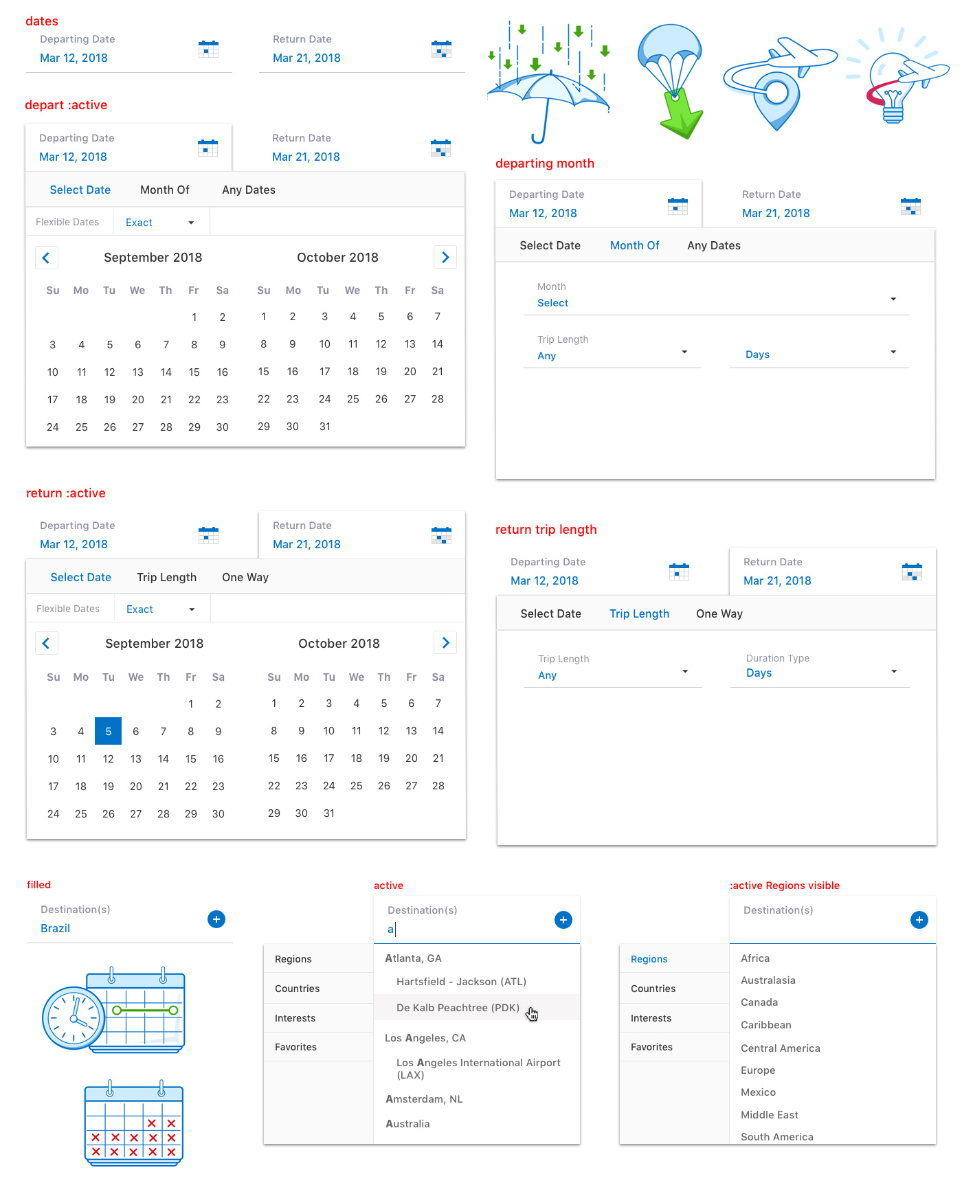 advanced search components and illustrations